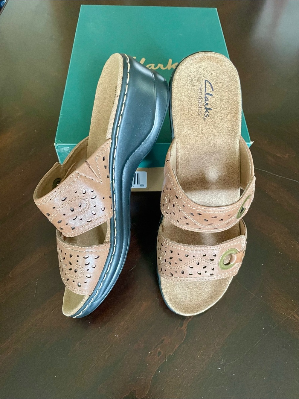 Clarks Lexi Laurel Brown Leather Sandals - Women’s Size 10 - NEW - Picture 11 of 16